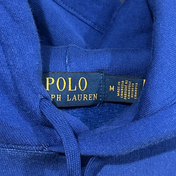 Polo Ralph Lauren Blue Hoodie Sportsman Medium - Picture 2 of 5